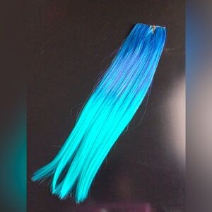 Blue ombré hair extension one piece volumizer new 22 inches